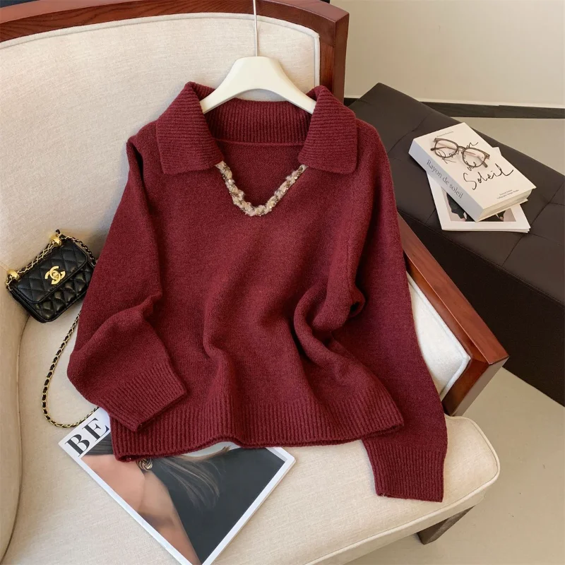 All Match Heavy Industry Knitted Collar Design Knitted Shirt Women's Winter New Design Fashionable Loose Knitted Elegant Top
All Match Heavy Industry Knitted Collar Design Knitted Shirt Women's Winter New Design Fashionable Loose Knitted Elegant Top