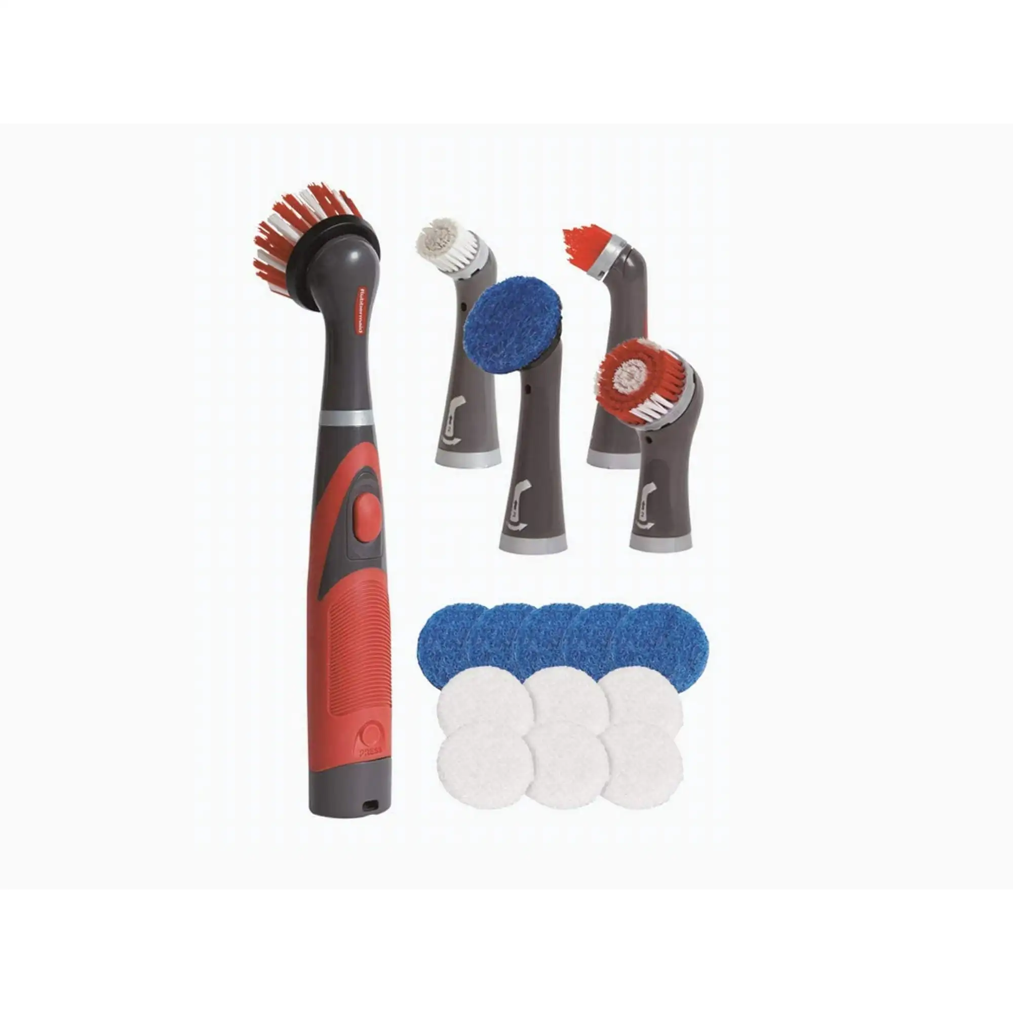 Rubbermaid Power Scrubber Complete Home Kit with Powered Handle & XL Head, Red & Gray, 18 Count
Rubbermaid Power Scrubber Complete Home Kit with Powered Handle & XL Head, Red & Gray, 18 Count