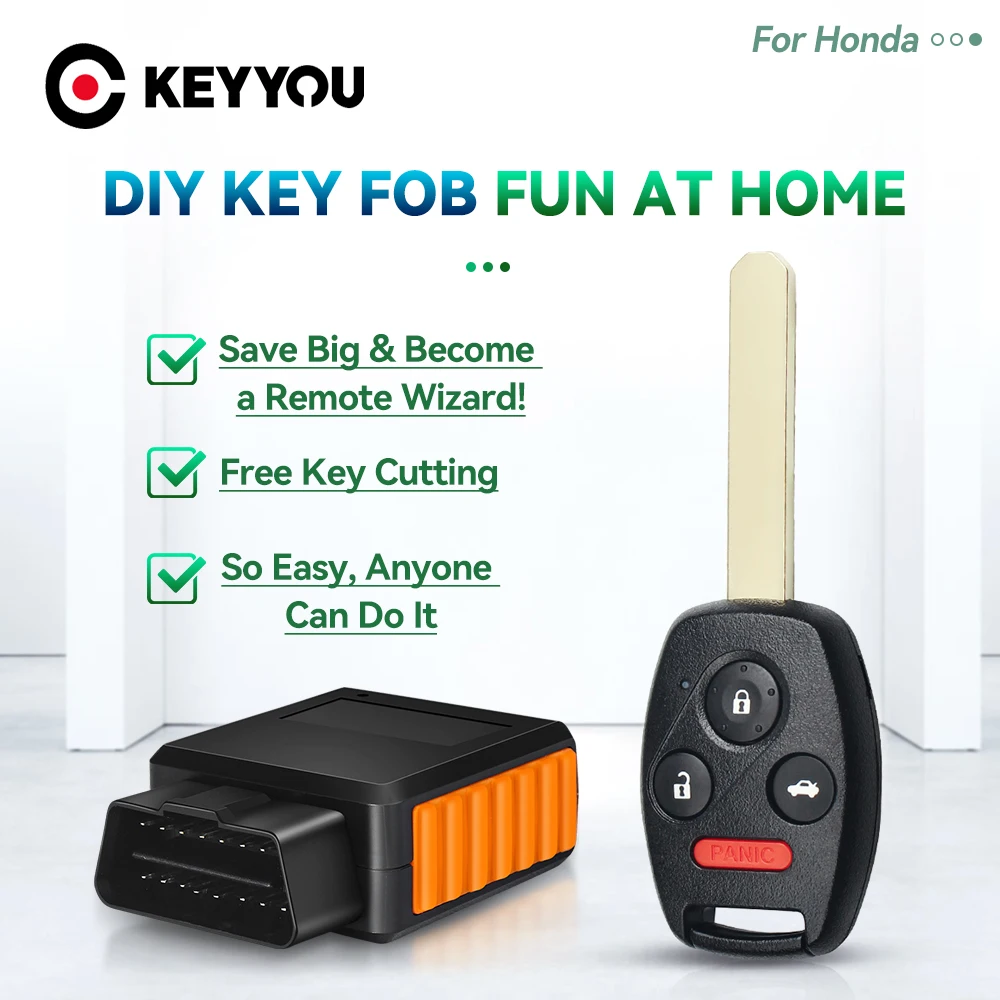 KEYYOU OBD Key Programmer Remote Key For Honda Civic LX 2006-2011 Odyssey 2011-2014 CR-V 2014-2016 Fit 2015-2019 313.8/433MHz
KEYYOU OBD Key Programmer Remote Key For Honda Civic LX 2006-2011 Odyssey 2011-2014 CR-V 2014-2016 Fit 2015-2019 313.8/433MHz