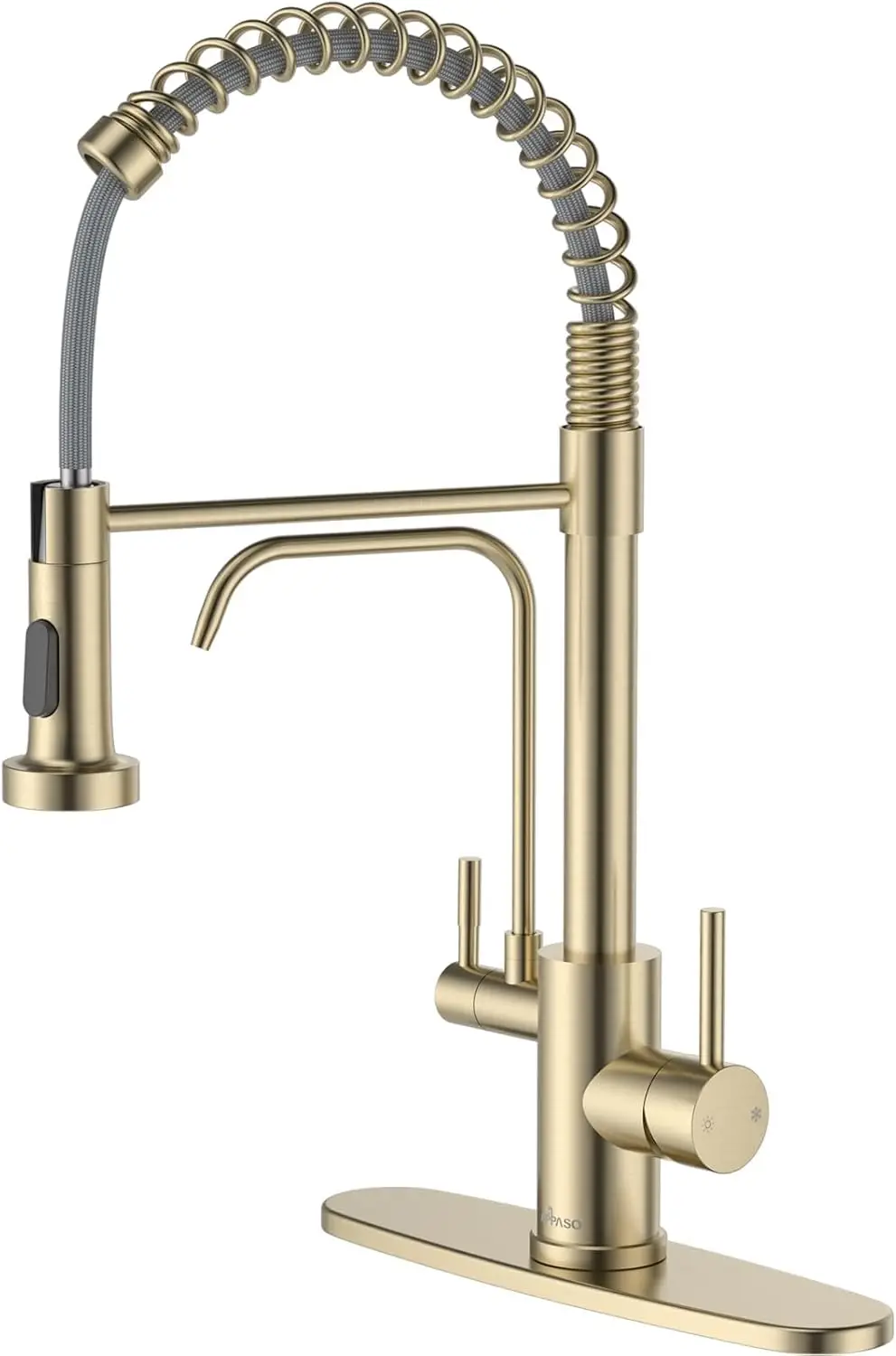 3-in-1 Brushed Gold Kitchen Faucet with Built-in Water Filter, Pull-Down Sprayer, Single Hole, Hot & Cold Water
3-in-1 Brushed Gold Kitchen Faucet with Built-in Water Filter, Pull-Down Sprayer, Single Hole, Hot & Cold Water