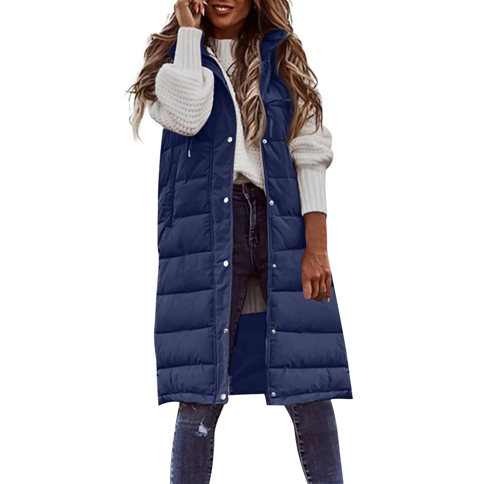 Women Long Waistcoats Warm Winter Sleeveless Hoodie Tie Collar Button Loose Overcoats Female Solid Vests
Women Long Waistcoats Warm Winter Sleeveless Hoodie Tie Collar Button Loose Overcoats Female Solid Vests