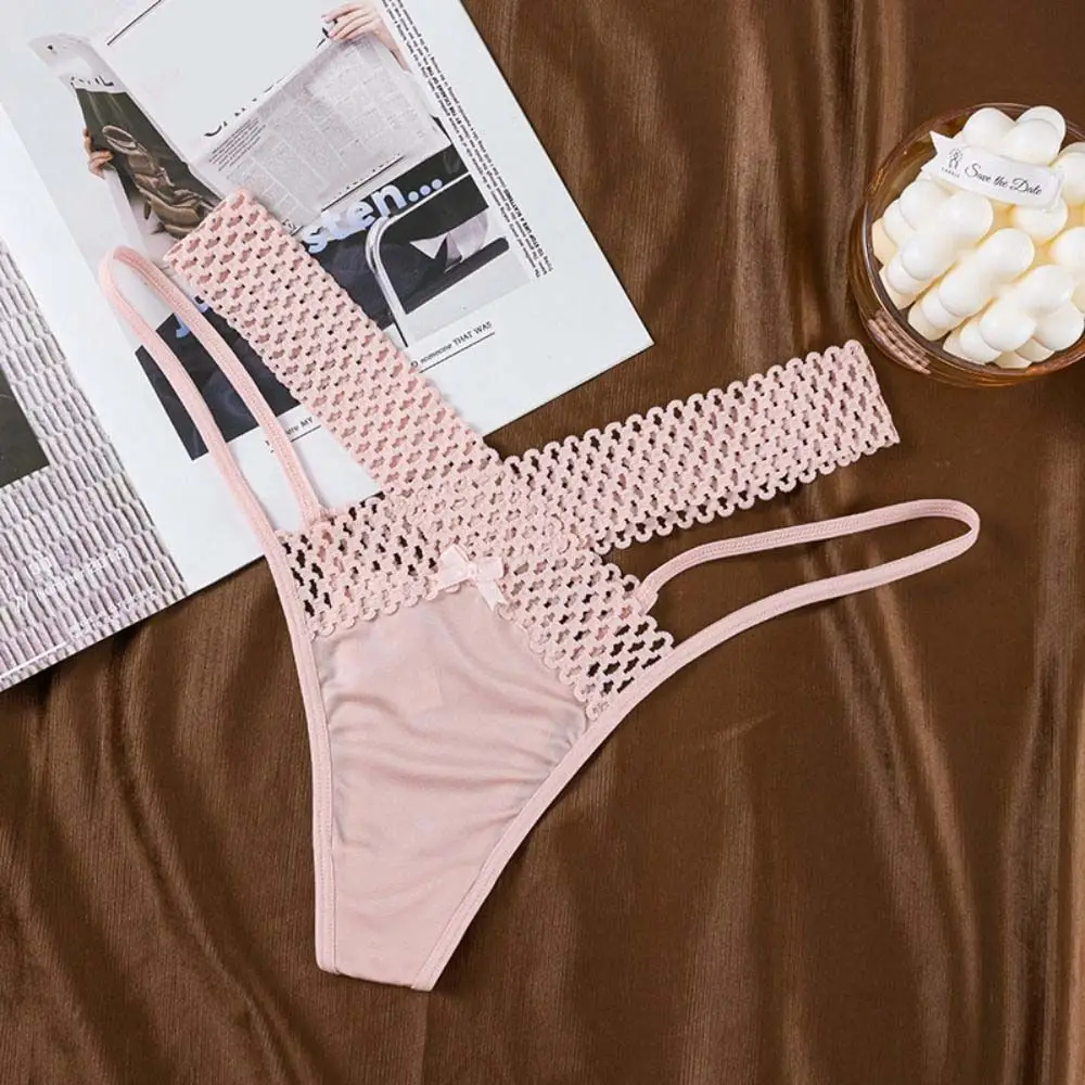 Comfortable Low Waist Hollow Out Thongs Bowknot French Style Satin Silk Panties Breathable Underwear Women Mesh Briefs Girl
Comfortable Low Waist Hollow Out Thongs Bowknot French Style Satin Silk Panties Breathable Underwear Women Mesh Briefs Girl