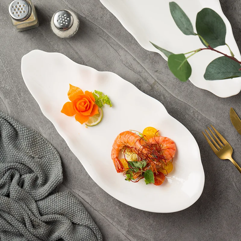 LH hotel specialty stir-fry shallow plate artistic conception irregular simple ceramic tableware
LH hotel specialty stir-fry shallow plate artistic conception irregular simple ceramic tableware