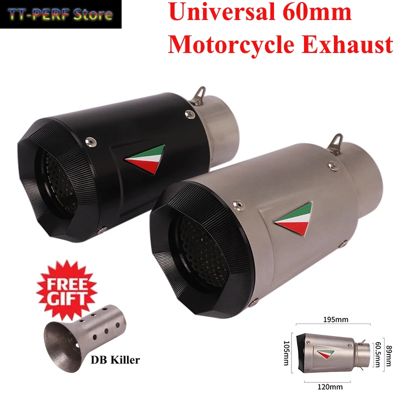 60mm Universal Motorcycle GP Racing Tail Exhaust Pipe Escape Silencer For R1 Z900 GSXR1000 S1000RR Modify Muffler DB Killer CNC
60mm Universal Motorcycle GP Racing Tail Exhaust Pipe Escape Silencer For R1 Z900 GSXR1000 S1000RR Modify Muffler DB Killer CNC