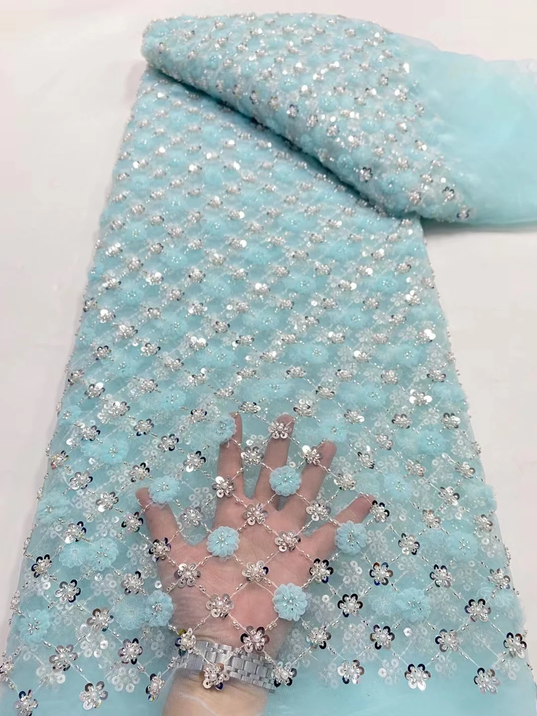 Beaded African Lace Fabric 2023 High Quality French 3D Flower Sequins Embroidery Bead Tulle Lace Fabric For Party Dress KDP23251
Beaded African Lace Fabric 2023 High Quality French 3D Flower Sequins Embroidery Bead Tulle Lace Fabric For Party Dress KDP23251