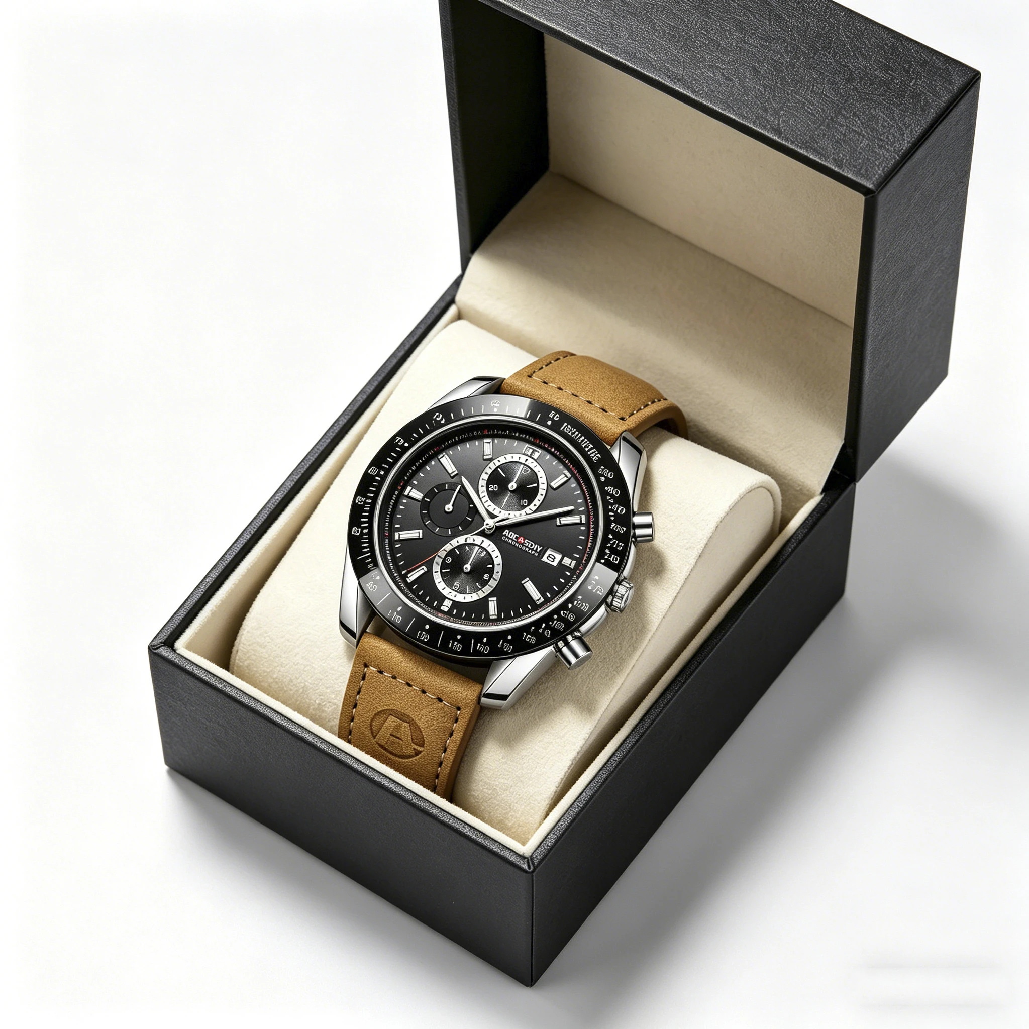 Men's leather strap watch, business three eye multifunctional calendar, quartz watch, waterproof men's watch
Men's leather strap watch, business three eye multifunctional calendar, quartz watch, waterproof men's watch