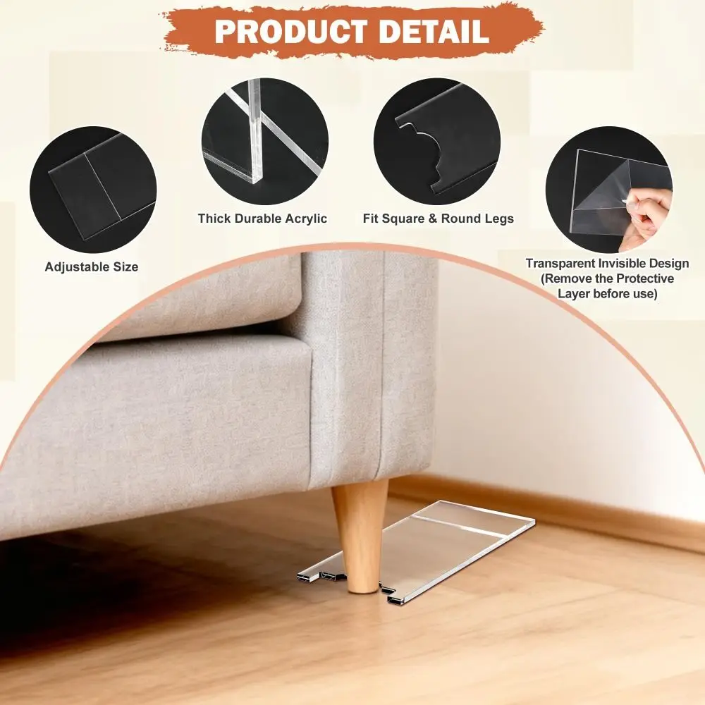 Prevents Sliding Transparent Couch Stopper Damage Prevention Universal Wall Spacer Adjustable Acrylic Bed Stopper Household
Prevents Sliding Transparent Couch Stopper Damage Prevention Universal Wall Spacer Adjustable Acrylic Bed Stopper Household