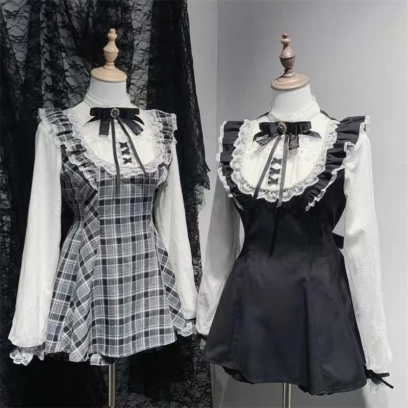 Lolita Y2K Maid Dresses Set Black White Princess Dresses With Heart Apron Cute Puffy Cosplay Outfit 2 Piece For Women Dress New
Lolita Y2K Maid Dresses Set Black White Princess Dresses With Heart Apron Cute Puffy Cosplay Outfit 2 Piece For Women Dress New