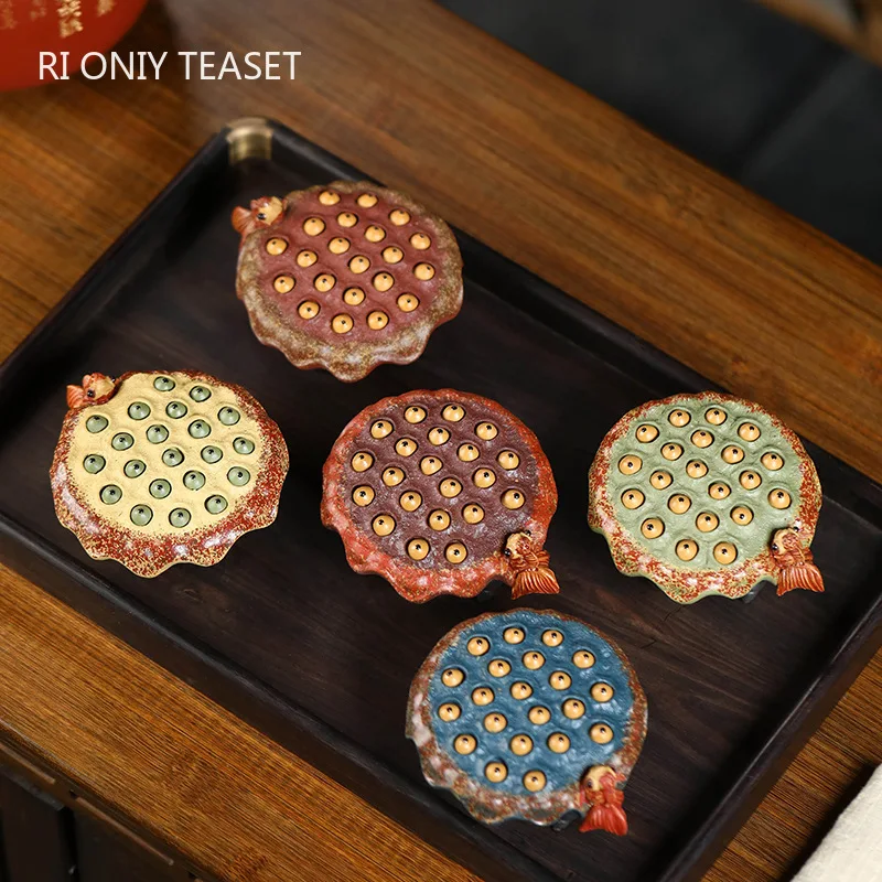 Chinese Yixing Purple Clay Tea Pet Goldfish Water Spray Handmade Sculpture Lotus Model Ornaments Tea Figurine Home Tea Set Decor
Chinese Yixing Purple Clay Tea Pet Goldfish Water Spray Handmade Sculpture Lotus Model Ornaments Tea Figurine Home Tea Set Decor