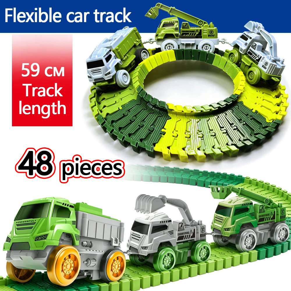 Flexible Bendable Track Toy with Electric Truck, Crane & Excavator Mini Vehicles for Boys
Flexible Bendable Track Toy with Electric Truck, Crane & Excavator Mini Vehicles for Boys