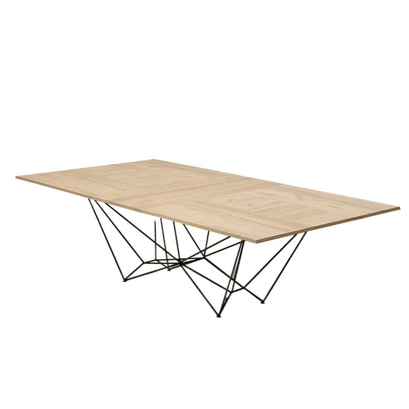 New solid wood folding dining table, small household space-saving rectangular family dining table, log wind large board table
New solid wood folding dining table, small household space-saving rectangular family dining table, log wind large board table