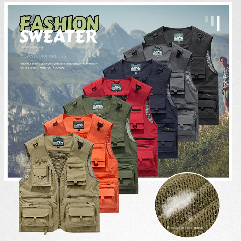 Multipocket Vest Breathable Outdoor Vest Leisure Vest Men Waistcoat Sports Coat Summer Mesh Vest Men Fisherman Vest
Multipocket Vest Breathable Outdoor Vest Leisure Vest Men Waistcoat Sports Coat Summer Mesh Vest Men Fisherman Vest
