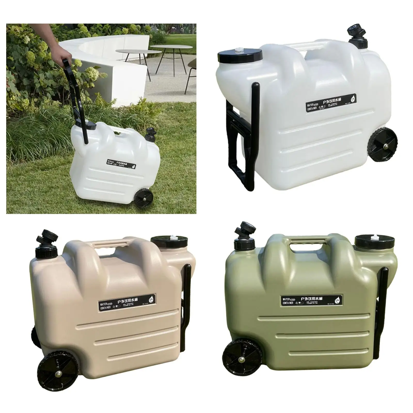 Water Container Water Tank with Wheels 28L with Spigot with Screw Lid Water Storage Carrier Water Barrel for Camping Bath RV
Water Container Water Tank with Wheels 28L with Spigot with Screw Lid Water Storage Carrier Water Barrel for Camping Bath RV