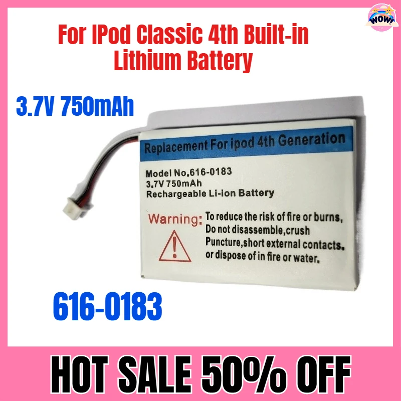 750mAh for IPod Classic 4th 616-0183 Built-in Lithium Battery
750mAh for IPod Classic 4th 616-0183 Built-in Lithium Battery