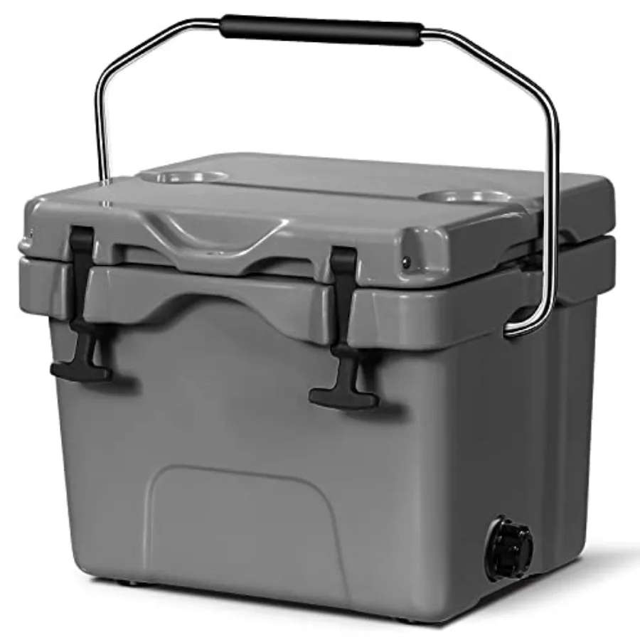 16 Quart Cooler for Camping, Fishing, Picnic: Heavy-Duty Plastic, Gray, 3-5 Days Ice Retention, Portable Leakproof Hard Cooler
16 Quart Cooler for Camping, Fishing, Picnic: Heavy-Duty Plastic, Gray, 3-5 Days Ice Retention, Portable Leakproof Hard Cooler