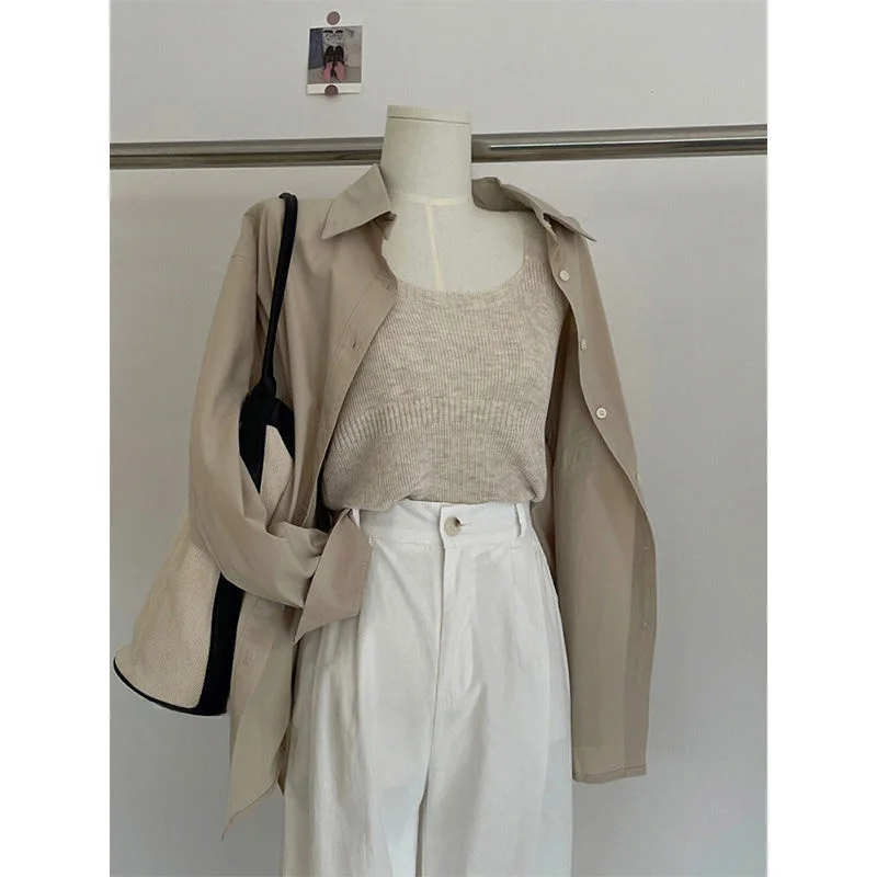 Spring 2026 Women's Casual Long Sleeve Shirt High Waist Leisure Pants Vest Three Piece Set Design Sense Slimming Effect
Spring 2026 Women's Casual Long Sleeve Shirt High Waist Leisure Pants Vest Three Piece Set Design Sense Slimming Effect