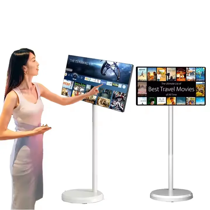 21.5 Inch Rotatable Smart Touch Screen Mobile Tv Portable Tv Screen Smart Televisions Interactive Movable Smart TV