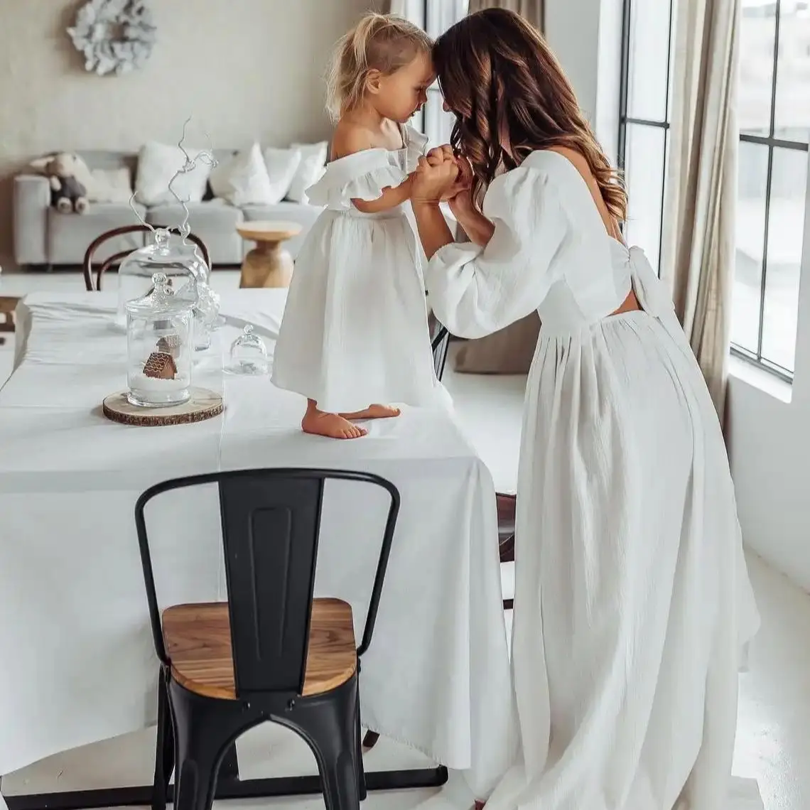 White Boho Mommy & Me Dress Vintage Gauze Dress For The Maternity Session Photo Props Easter Session Serenity Mother and Daughte
White Boho Mommy & Me Dress Vintage Gauze Dress For The Maternity Session Photo Props Easter Session Serenity Mother and Daughte