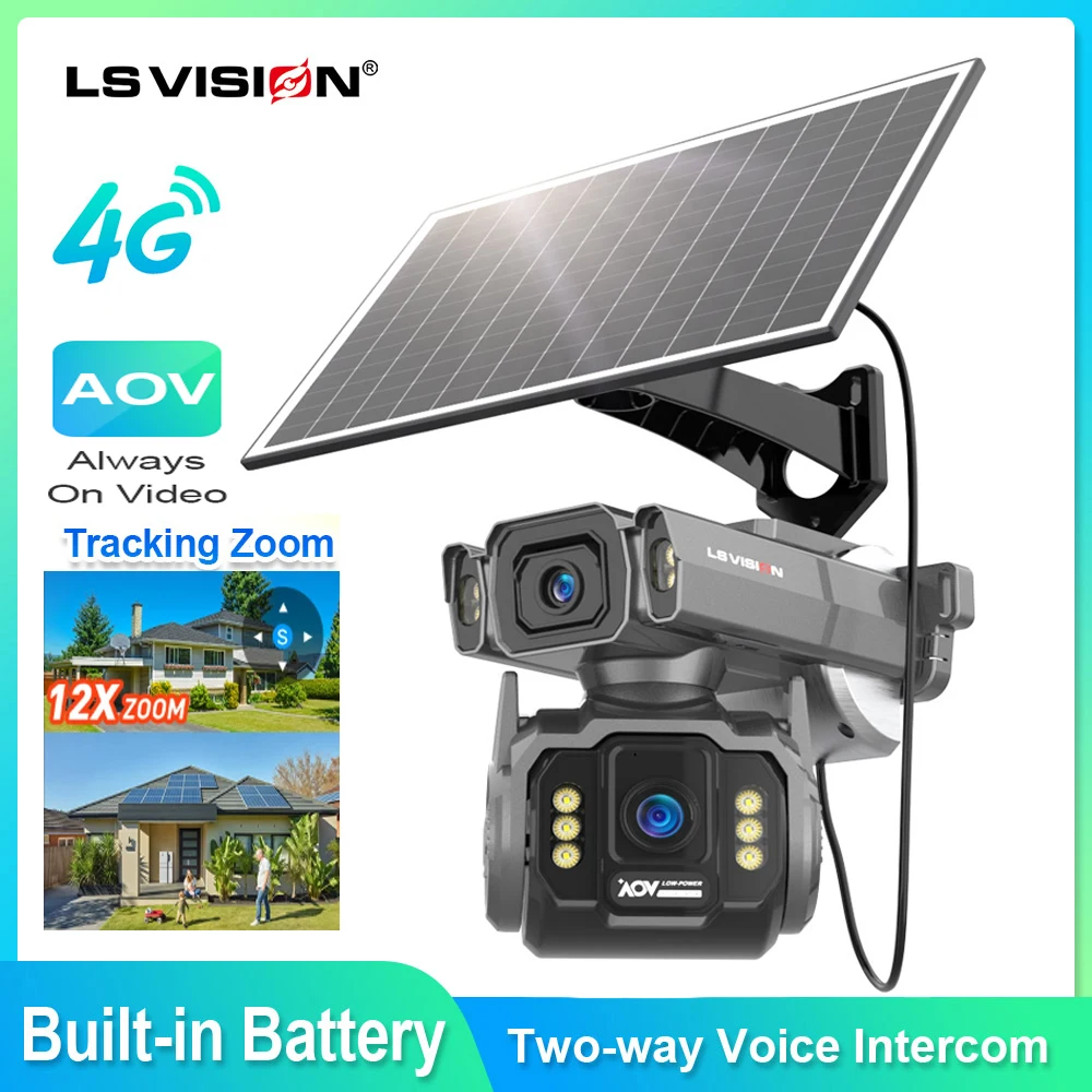 LS VISION 8MP 4K Солнечная камера 4G с круглосуточной записью видео, беспроводная уличная камера видеонаблюдения с 12-кратным зумом и ночным видением на батарее
LS VISION 8MP 4K Солнечная камера 4G с круглосуточной записью видео, беспроводная уличная камера видеонаблюдения с 12-кратным зумом и ночным видением на батарее