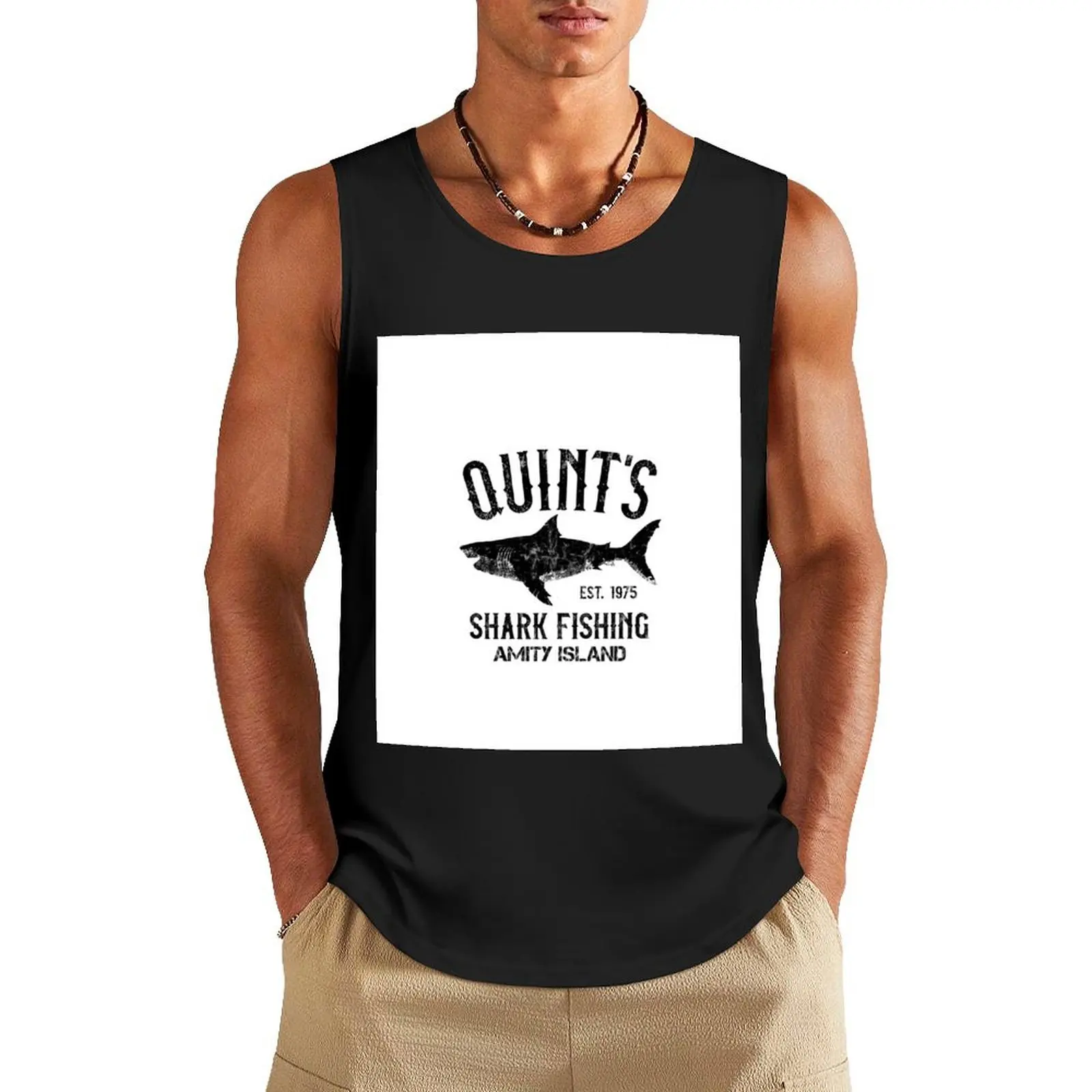 Quint's Shark Fishing - Amity Island 1975 Tank Top sleeveless vest men Men's gym clothing Men gym sportswear
Quint's Shark Fishing - Amity Island 1975 Tank Top sleeveless vest men Men's gym clothing Men gym sportswear