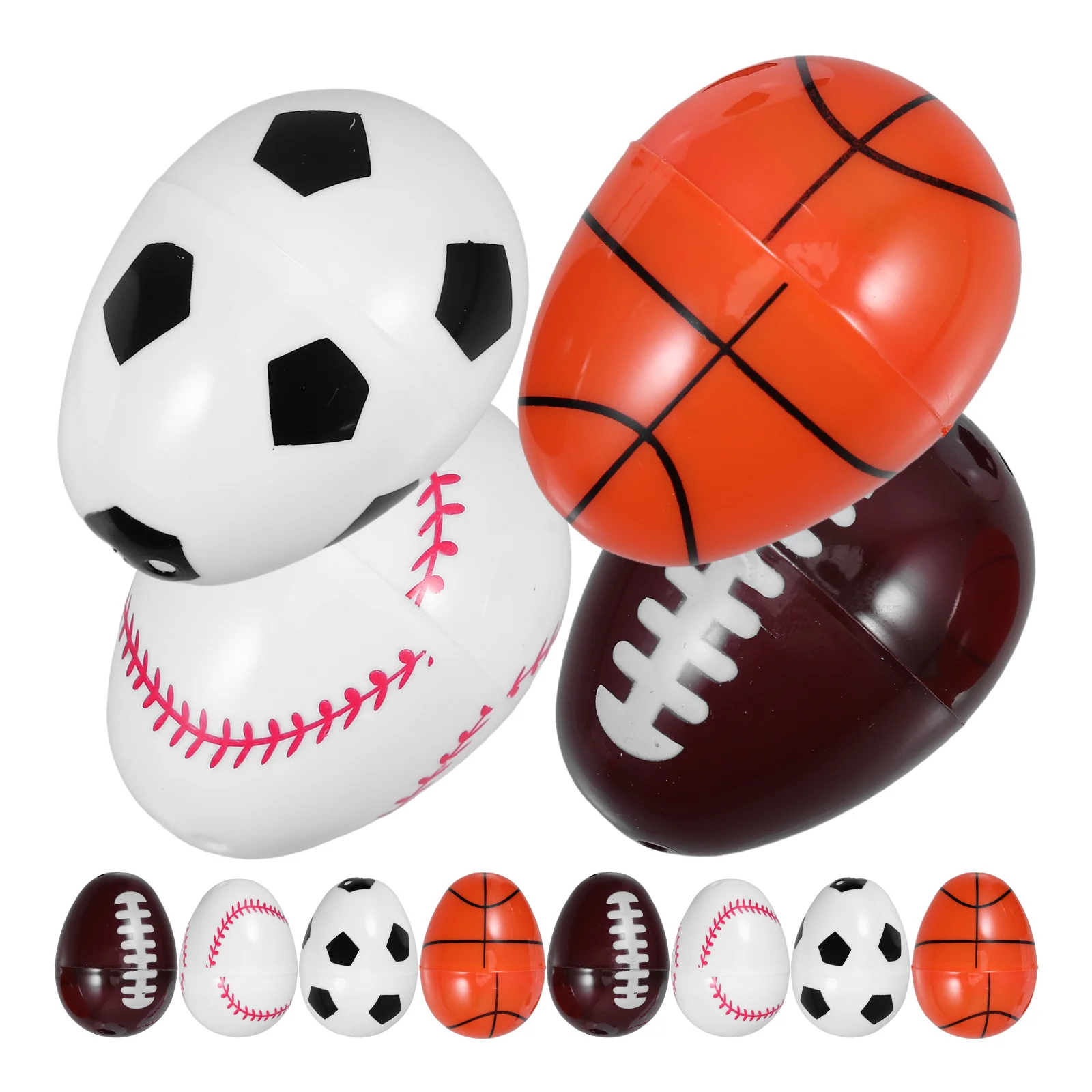12 Pcs Open Basket Football Easter Eggs Fillable Toy Shaped Sport Themed Plastic Party Supplies Gift Box Candy Holder
12 Pcs Open Basket Football Easter Eggs Fillable Toy Shaped Sport Themed Plastic Party Supplies Gift Box Candy Holder