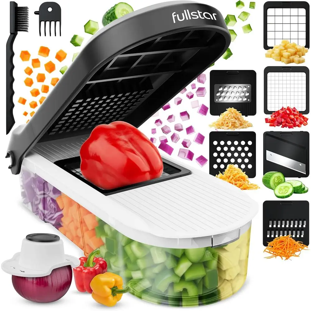 Vegetable Chopper - Chop and Slice Lid - Good Chopper with Container, Veggie Chopper, Fruit Slicer, Onion Dicer - Meal Prep Esse
Vegetable Chopper - Chop and Slice Lid - Good Chopper with Container, Veggie Chopper, Fruit Slicer, Onion Dicer - Meal Prep Esse