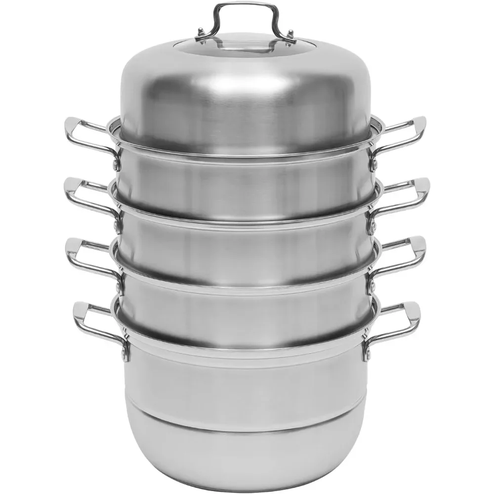 Steamer 32.5cm/12.8in, 5-tier Stainless Steel Steam Cooker w/Visual Lid & Handle, Stackable Multipurpose Steam Set
Steamer 32.5cm/12.8in, 5-tier Stainless Steel Steam Cooker w/Visual Lid & Handle, Stackable Multipurpose Steam Set