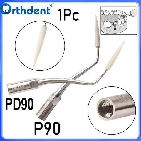 1Pc Dental Implant Scaler Tips Ultrasonic Scaling P90 Fit For EMS/WOODPECKER Stainless Steel Periodontal Abrasion Cleaning