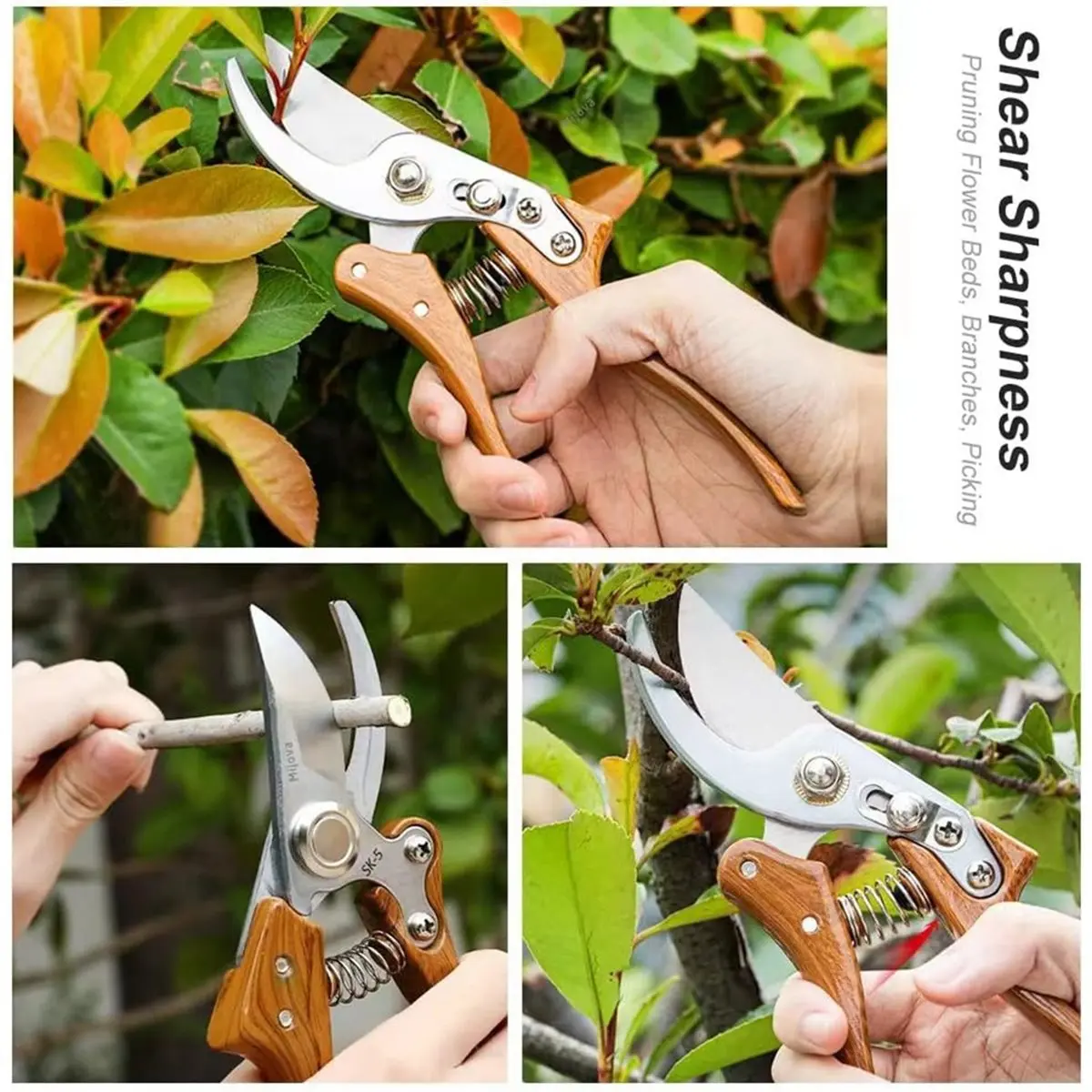A89X Garden Pruner Garden Clippers, Pruning Shears with Adjustable Thumb Lock, Hand Gardening Tools Pruners (Wood Grain)
A89X Garden Pruner Garden Clippers, Pruning Shears with Adjustable Thumb Lock, Hand Gardening Tools Pruners (Wood Grain)