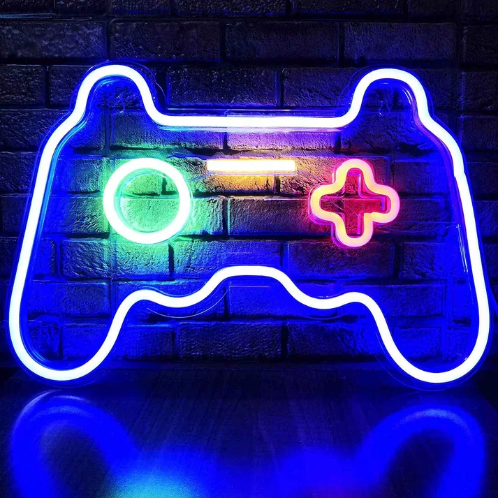 Gamepad Neon Sign for Gamer Room Wall Home Decoration Acrylic Board Blue LED Gaming Console Neon Light Lamp Cool Gifts
Gamepad Neon Sign for Gamer Room Wall Home Decoration Acrylic Board Blue LED Gaming Console Neon Light Lamp Cool Gifts