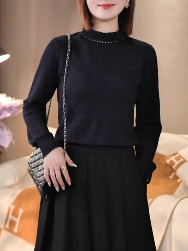 Ele Sequin f High Ne Knitwear Commute Versatile Slimming Top Large Size Autumn Winter New Sle Warm Long Sve Cas...
Ele Sequin f High Ne Knitwear Commute Versatile Slimming Top Large Size Autumn Winter New Sle Warm Long Sve Cas...