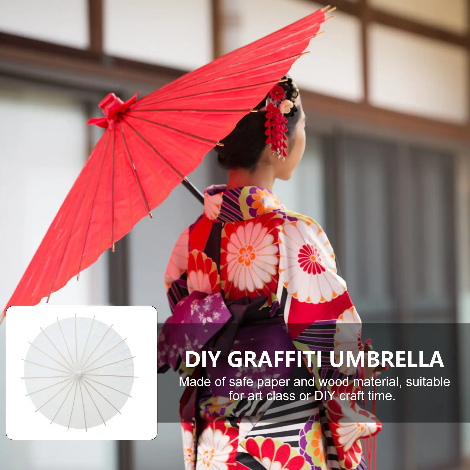 2Pcs DIY Paintable Blank Oil-Paper Umbrella High Quality Paper Wood Material for Kids Painting Crafts Dancing Wedding Decoration
2Pcs DIY Paintable Blank Oil-Paper Umbrella High Quality Paper Wood Material for Kids Painting Crafts Dancing Wedding Decoration