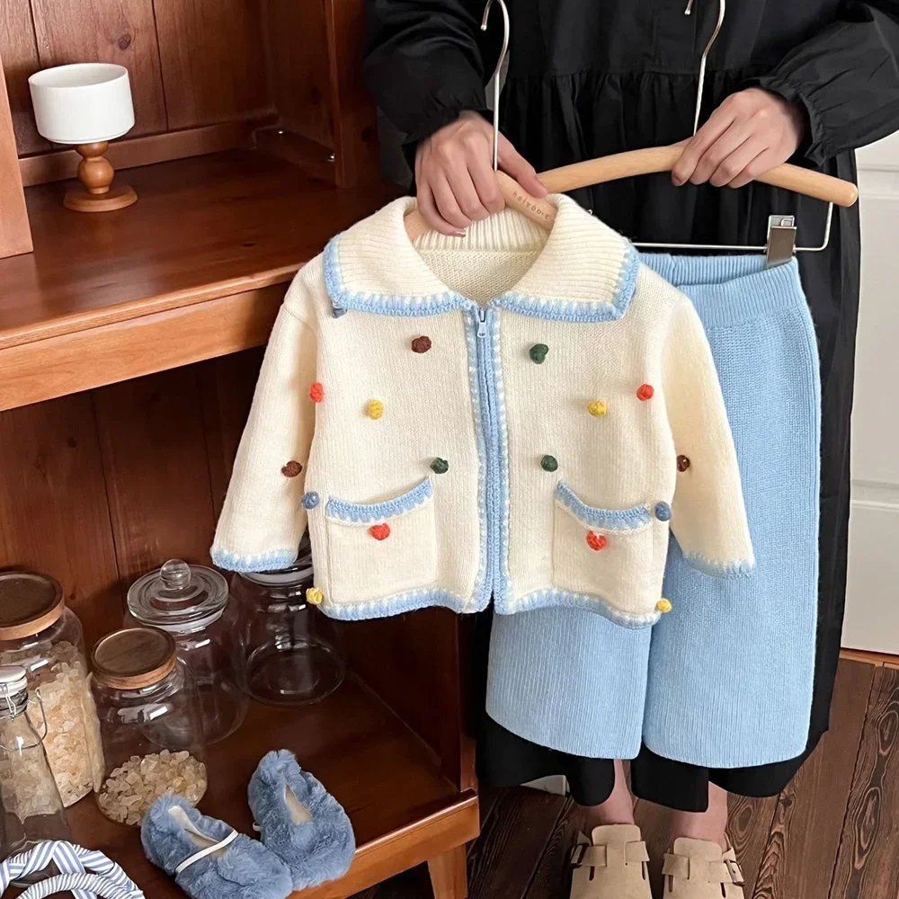 Girls Sweaters Suits Fashion Kids Knitted Zipper Cardigans Coats+Loose Pants 2Pcs Spring Autumn Children Clothes Sets Knitwear
Girls Sweaters Suits Fashion Kids Knitted Zipper Cardigans Coats+Loose Pants 2Pcs Spring Autumn Children Clothes Sets Knitwear