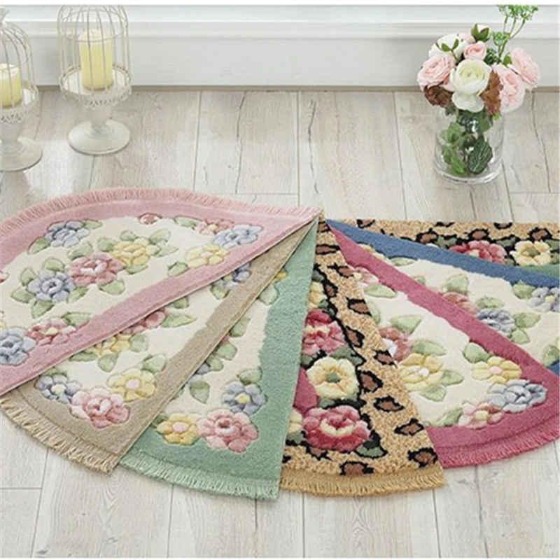 Rustic Style Tassel Semi-circular Floor Mat Household Bathroom Absorbent Non-slip Foot Pads Bedroom Bedside Decorative Carpets
Rustic Style Tassel Semi-circular Floor Mat Household Bathroom Absorbent Non-slip Foot Pads Bedroom Bedside Decorative Carpets