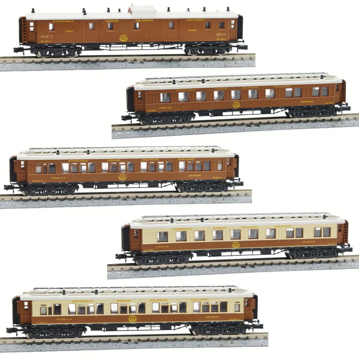 N 1/160 Model Train Orient Express 15746/47/48/49/50 with Lights 5 Carriages Collectible Decorative Item Toy Gift for Boys
N 1/160 Model Train Orient Express 15746/47/48/49/50 with Lights 5 Carriages Collectible Decorative Item Toy Gift for Boys