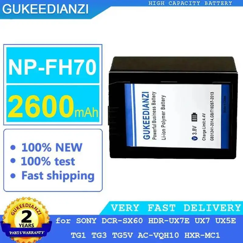 NP-FH70 2600 мАч аккумулятор для камеры Sony Dcr-SX60 Hdr-UX7E UX7 UX5E TG1 TG3 TG5V AC-VQH10 Hxr-MC1 высокая емкость
NP-FH70 2600 мАч аккумулятор для камеры Sony Dcr-SX60 Hdr-UX7E UX7 UX5E TG1 TG3 TG5V AC-VQH10 Hxr-MC1 высокая емкость