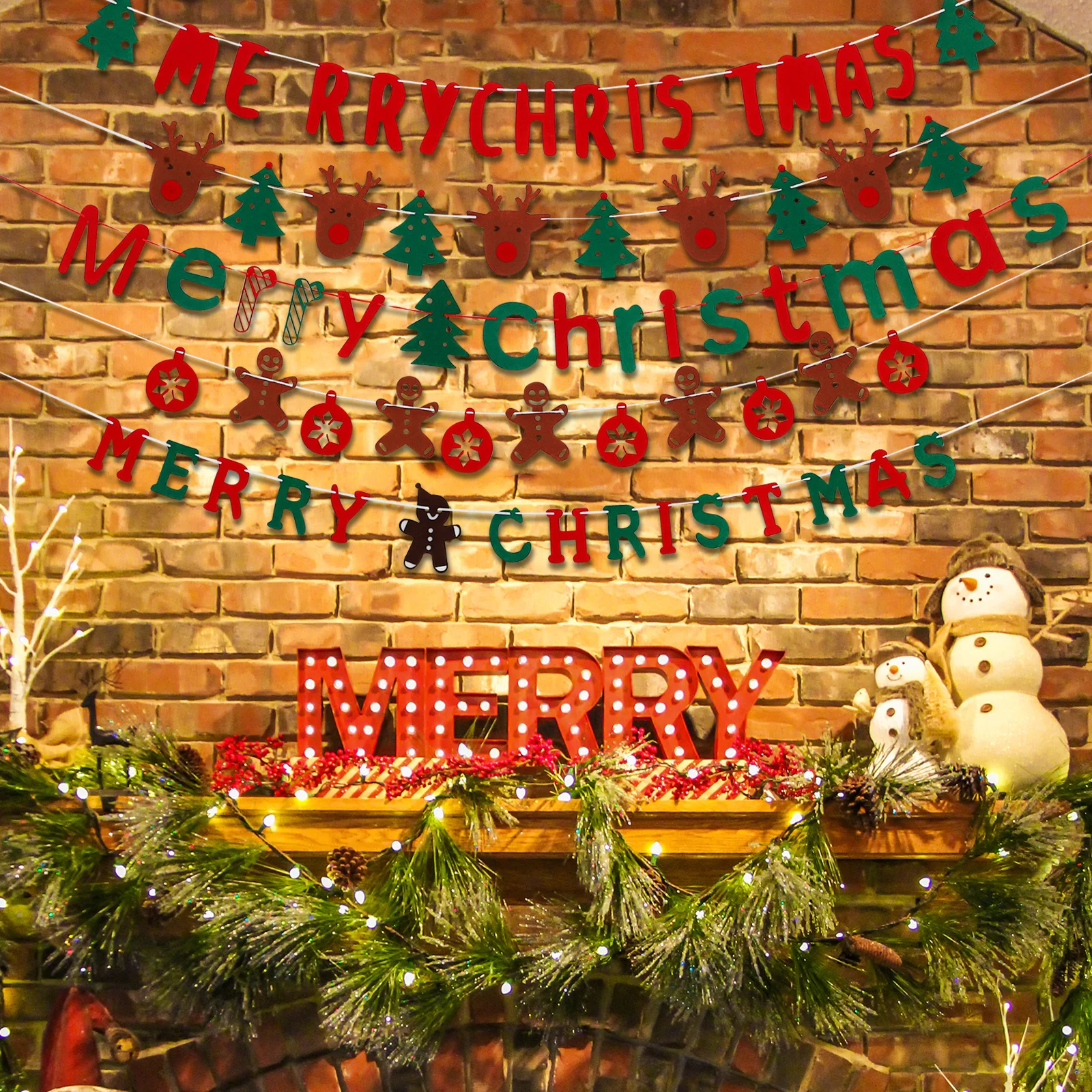 6Pcs Felt Christmas Garland Banner Decorative Xmas Hanging Bunting Indoor Outdoor Party Wall Decor Holiday Winter
6Pcs Felt Christmas Garland Banner Decorative Xmas Hanging Bunting Indoor Outdoor Party Wall Decor Holiday Winter