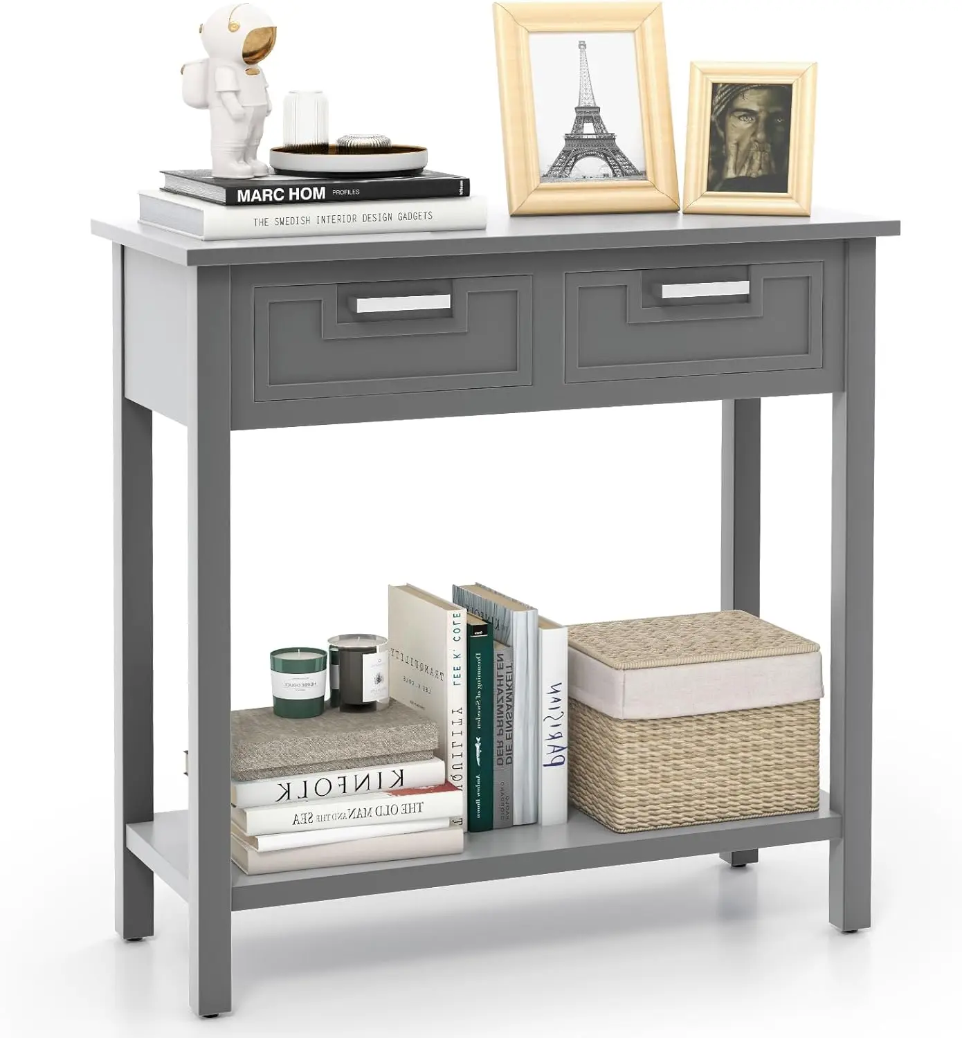 Console Table with Drawers, Entry Table, Narrow Sofa Table with Open Storage Shelf, Wood Legs, Foyer Table
Console Table with Drawers, Entry Table, Narrow Sofa Table with Open Storage Shelf, Wood Legs, Foyer Table