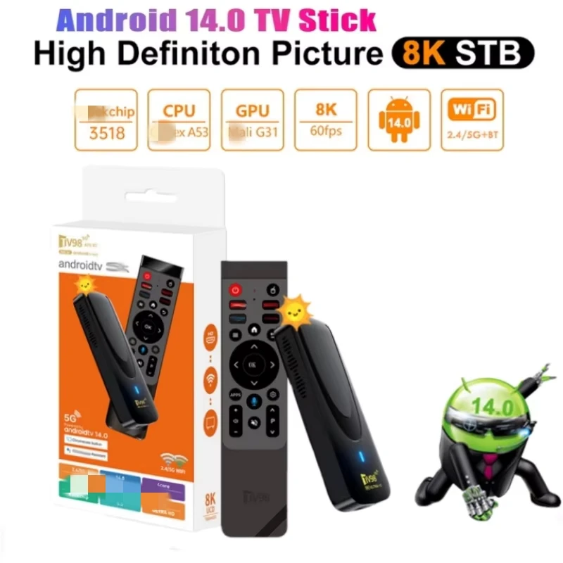 TV98 ATV X7 TV Stick 2GB16GB Android 14.0 Allwinner RK3518 Quad Core Wi-Fi 4G 5G BT5.0 Голосовой пульт дистанционного управления Smart Assistant HD 4K 8K iptv
TV98 ATV X7 TV Stick 2GB16GB Android 14.0 Allwinner RK3518 Quad Core Wi-Fi 4G 5G BT5.0 Голосовой пульт дистанционного управления Smart Assistant HD 4K 8K iptv