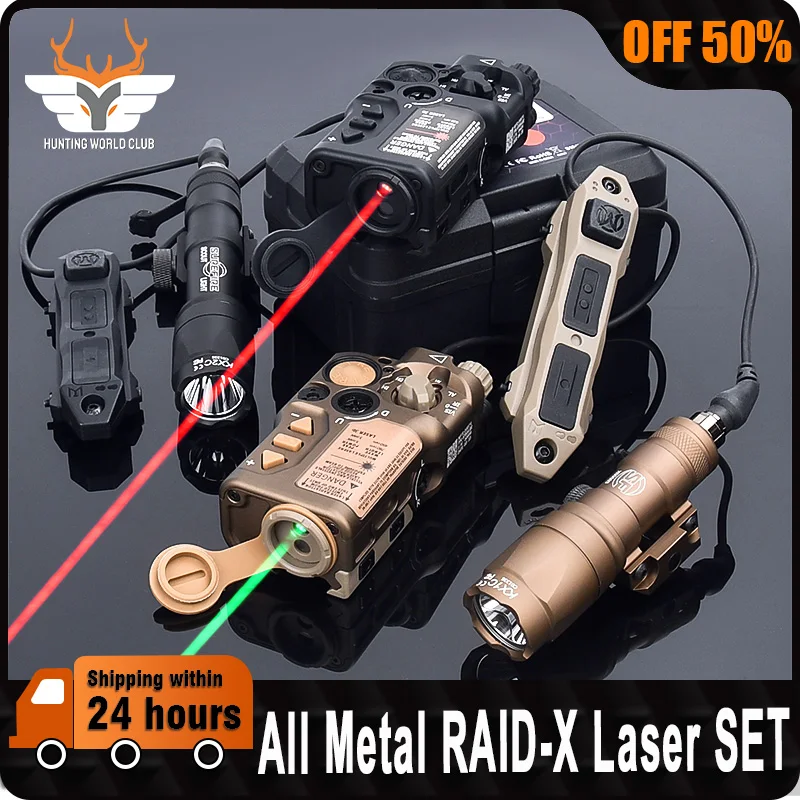 Tactical All Metal RAID-X Laser IR Red Green Blue IR Indicator Surefir M300 M600 Flashlight White LED Scout Light Fit 20mm Rail
Tactical All Metal RAID-X Laser IR Red Green Blue IR Indicator Surefir M300 M600 Flashlight White LED Scout Light Fit 20mm Rail