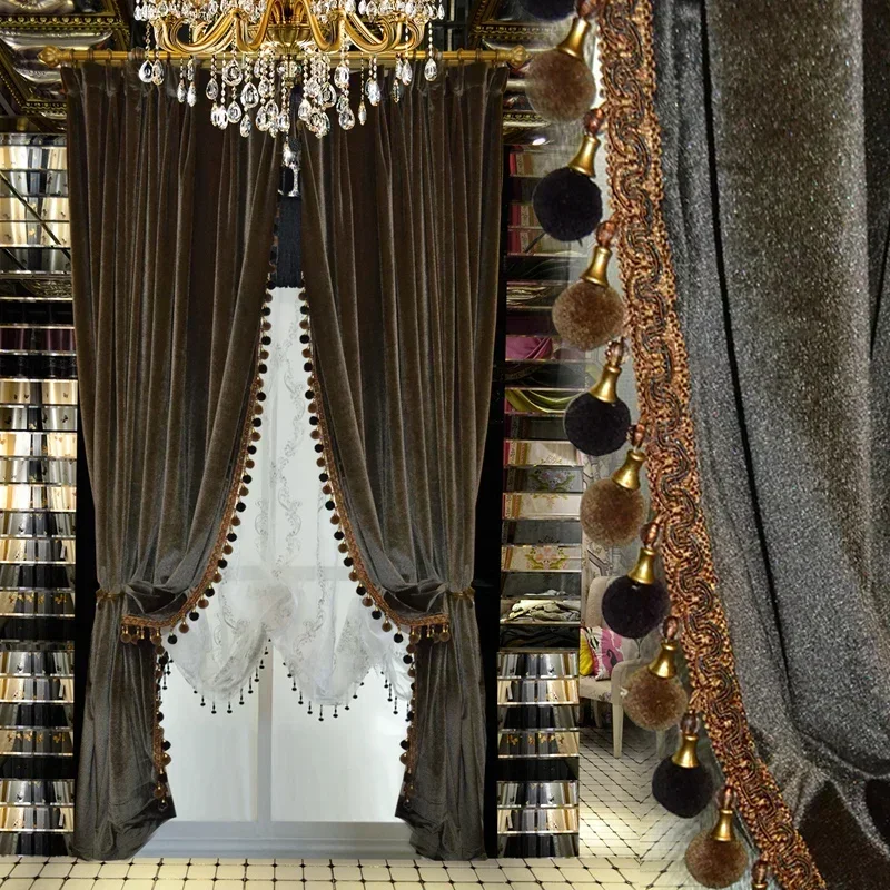 Pure Color Luxury Black Out Luxurious Curtains For Living Dining Room Bedroom Bead Curtains Blackout Thick Solid Velvet
Pure Color Luxury Black Out Luxurious Curtains For Living Dining Room Bedroom Bead Curtains Blackout Thick Solid Velvet