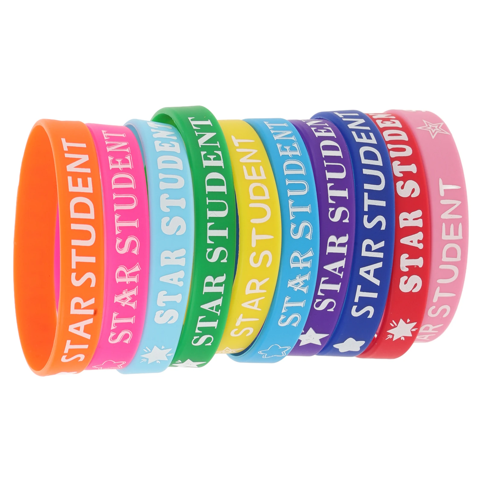 10 Pcs Colored Silicone Wristband Student Bracelets Sports Wristbands Star Classroom Rewards
10 Pcs Colored Silicone Wristband Student Bracelets Sports Wristbands Star Classroom Rewards