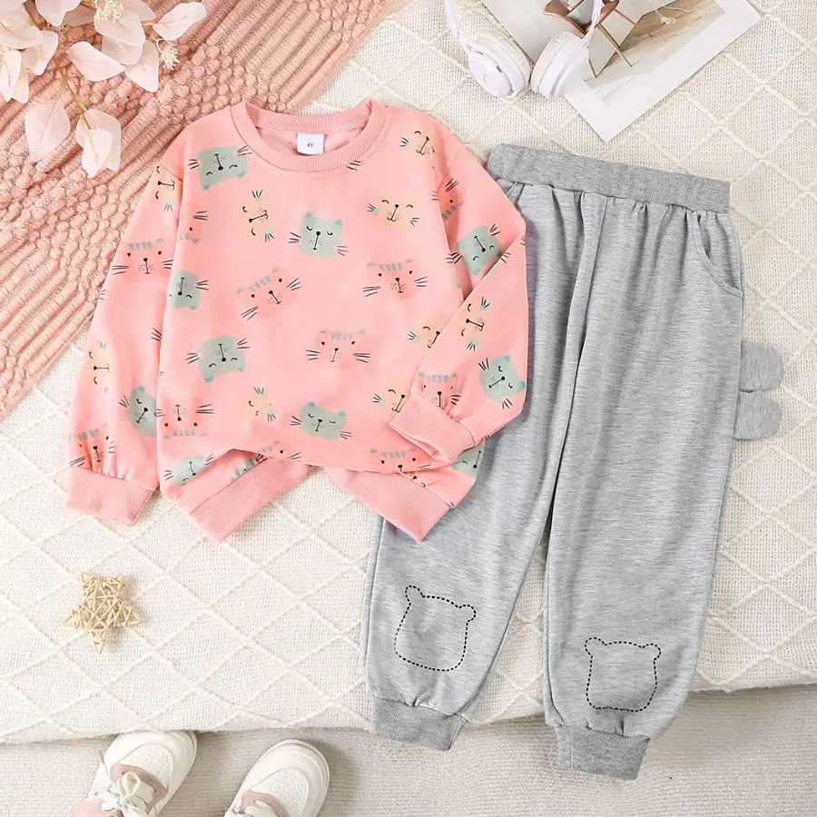Infant And Toddler Clothing Set For Girls Hoody Sport Suits Spring Autumn Clothes Kids Cartoon Cat Sweatshirts Top Pants 2Pcs Tr
Infant And Toddler Clothing Set For Girls Hoody Sport Suits Spring Autumn Clothes Kids Cartoon Cat Sweatshirts Top Pants 2Pcs Tr