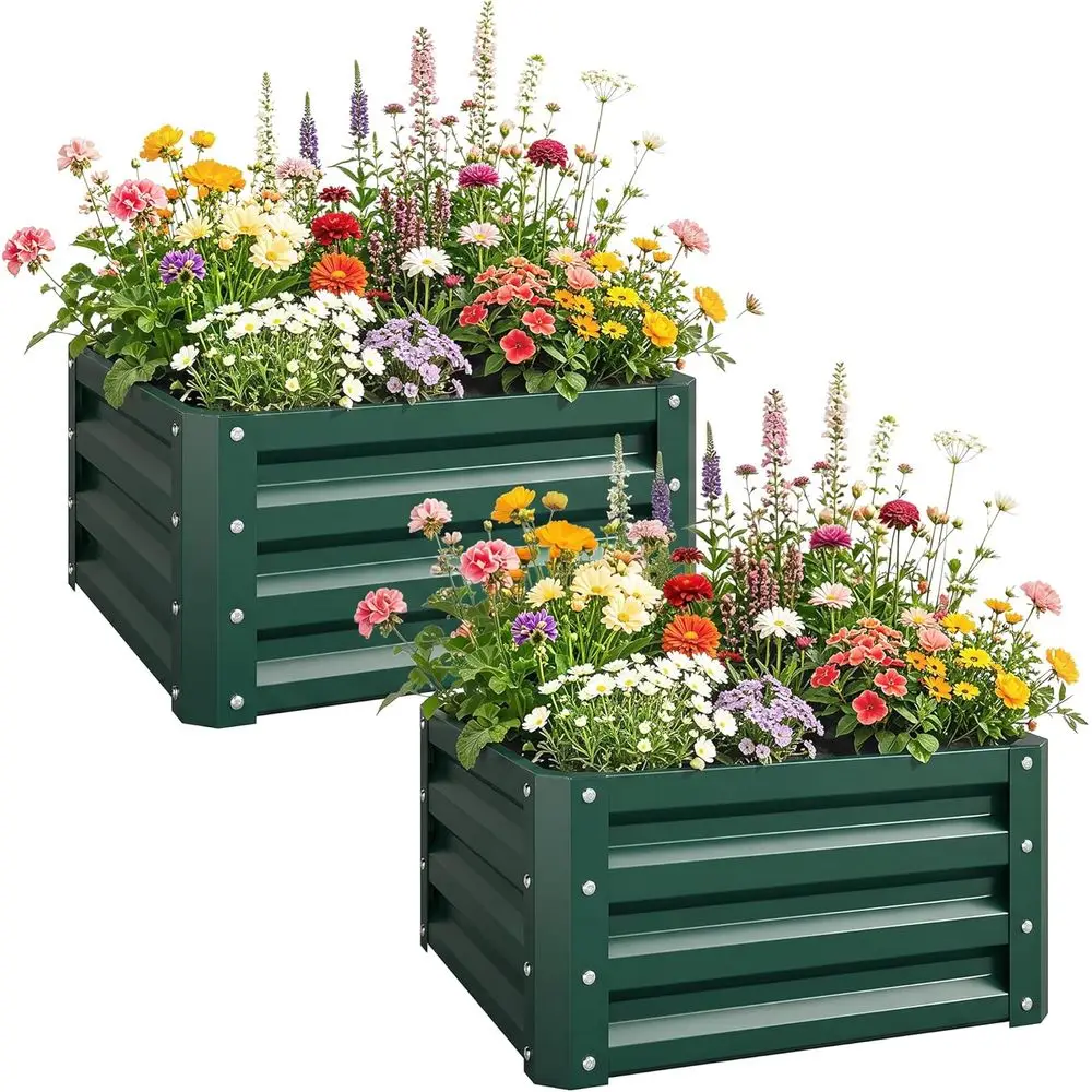 2 Piece Galvanized Raised Garden Bed Set, 2x2x1' Metal Planter for Vegetables, Flowers, and Herbs
2 Piece Galvanized Raised Garden Bed Set, 2x2x1' Metal Planter for Vegetables, Flowers, and Herbs