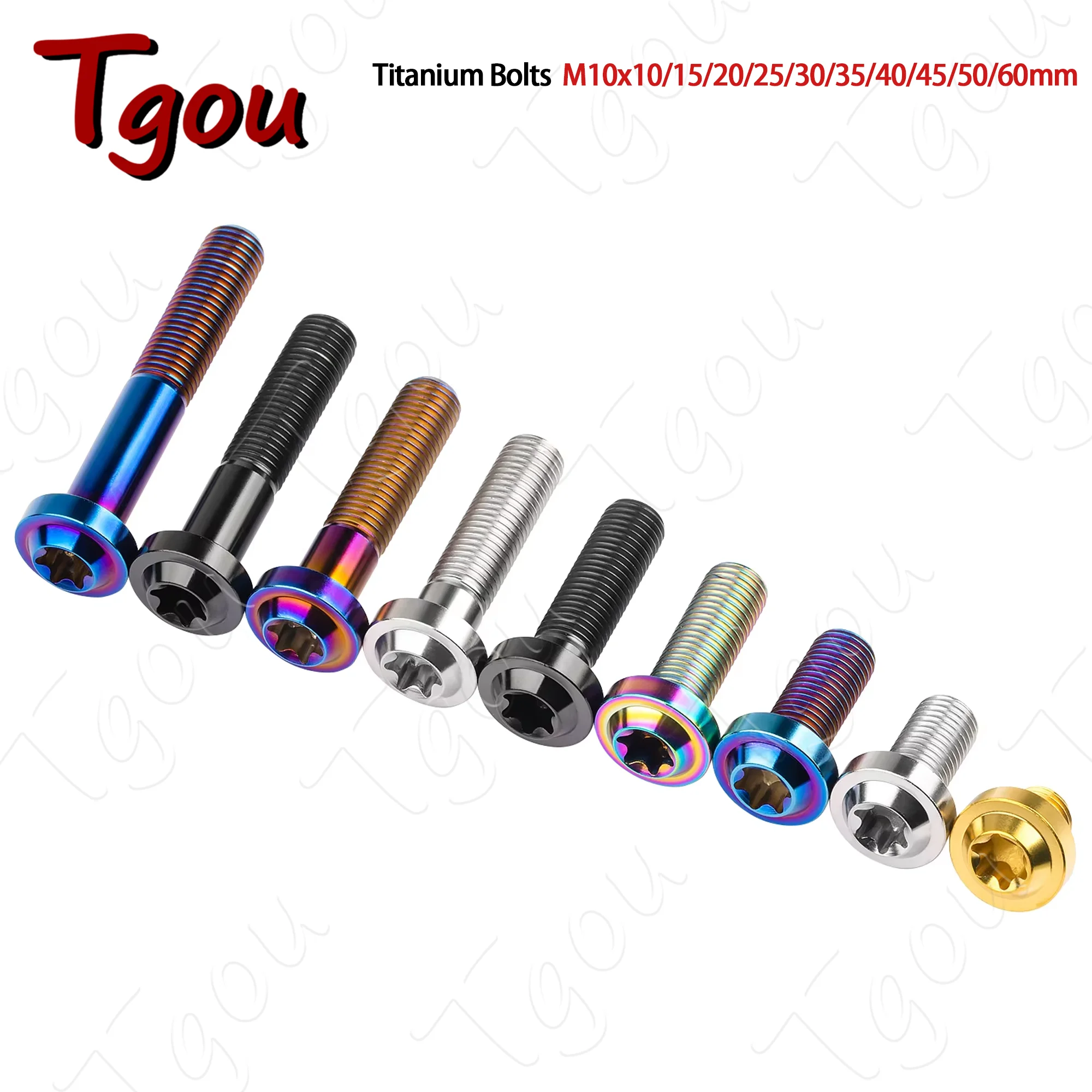 Tgou Titanium Bolt M10x10/15/20/25/30/35/40/45/50/60mm 1.25/1.5 Pitch T50 Torx Motorcycle Screws
Tgou Titanium Bolt M10x10/15/20/25/30/35/40/45/50/60mm 1.25/1.5 Pitch T50 Torx Motorcycle Screws