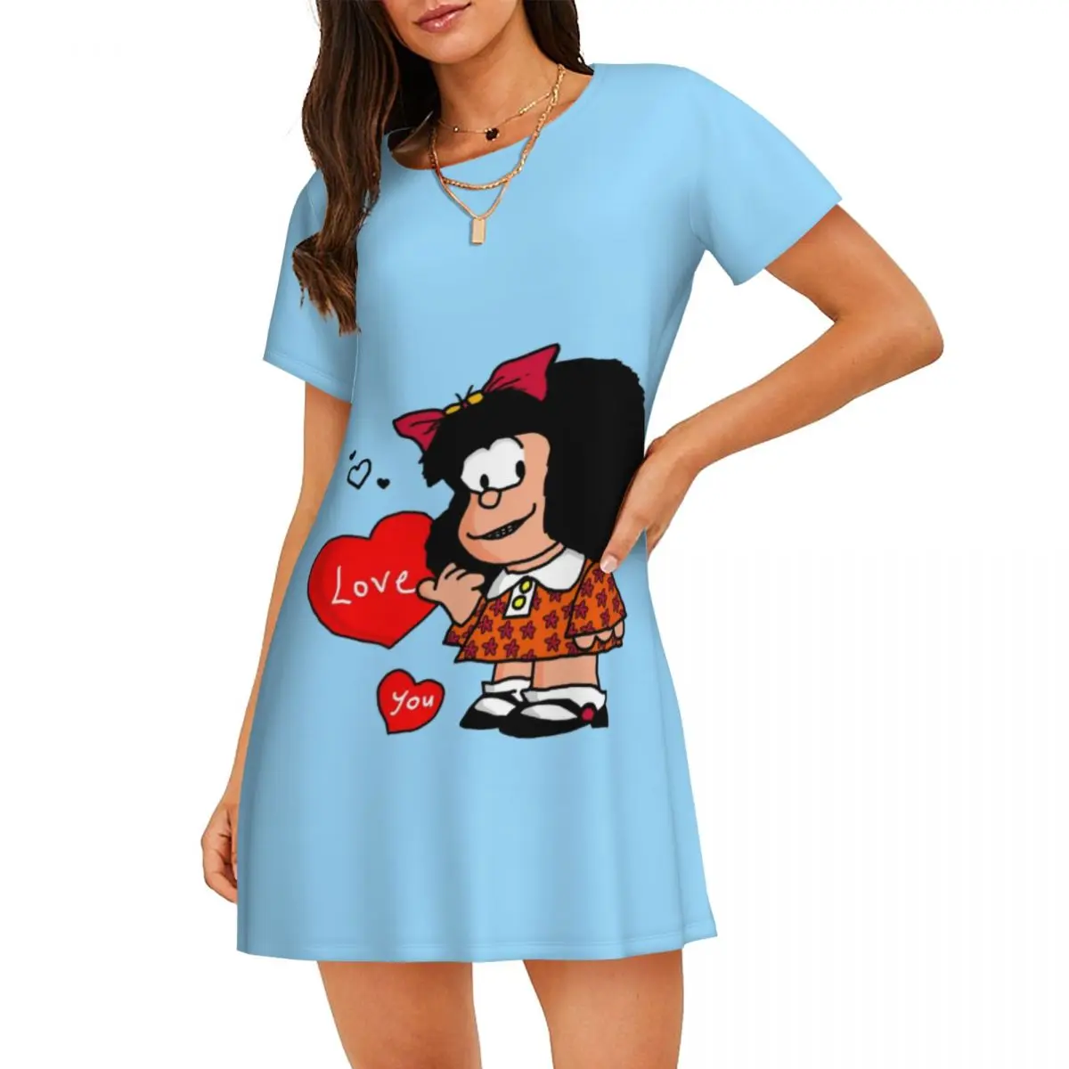 Custom Mafaldas Love You Short Sleeves Nightdress For Sleeping Sleepshirts Anime Cartoon Dress Women Short Sleeve Nightgowns
Custom Mafaldas Love You Short Sleeves Nightdress For Sleeping Sleepshirts Anime Cartoon Dress Women Short Sleeve Nightgowns
