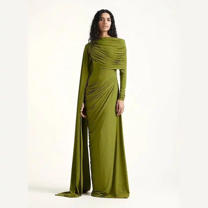 Simple Green Party Dresses Women's S Boat Neck Long Sleeve Pleat Straight Floor Length Evening Dress Party Dress Customzied
Simple Green Party Dresses Women's S Boat Neck Long Sleeve Pleat Straight Floor Length Evening Dress Party Dress Customzied