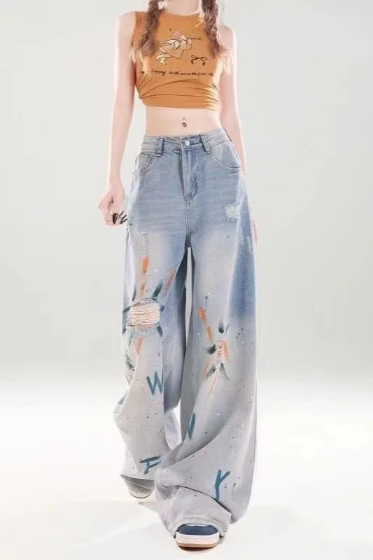 Autumn and Winter New Mopping Wide Legs Europe and The United States Loose High Waist Straight Slim Jeans Women
Autumn and Winter New Mopping Wide Legs Europe and The United States Loose High Waist Straight Slim Jeans Women