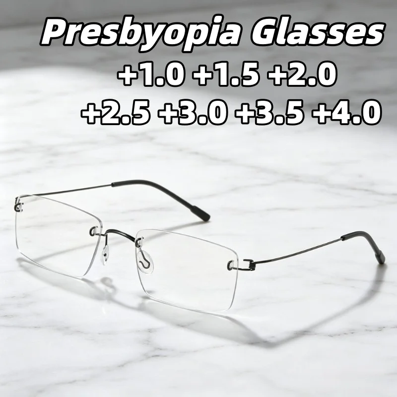 New Ultra-Lightweight Frameless Presbyopia Glasses Classic Anti Blue Light High-Definition Reading Eyewear +1.0 To +4.0
New Ultra-Lightweight Frameless Presbyopia Glasses Classic Anti Blue Light High-Definition Reading Eyewear +1.0 To +4.0