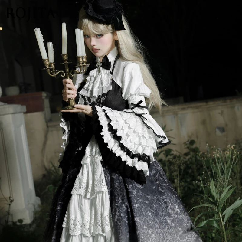 Bone Magic Lolita Female Lolita Dark Barlow Suspender Dress Court Style Butterfly Dress Suit Lace Top Women Outfits 2025 New
Bone Magic Lolita Female Lolita Dark Barlow Suspender Dress Court Style Butterfly Dress Suit Lace Top Women Outfits 2025 New
